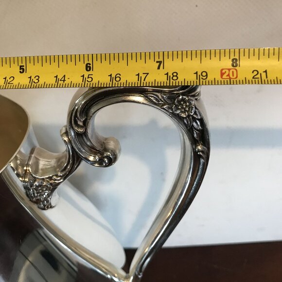 Wm Rogers & Son Heavy Silverplate Water Pitcher Victorian Rose 1917 - Picture 10 of 13